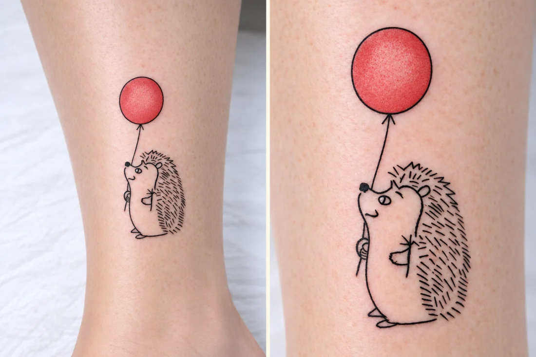 Tattoo Riccio con Palloncino - Elena Parvu